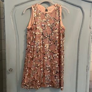 Peach sequence dress, semi formal to formal party dress.